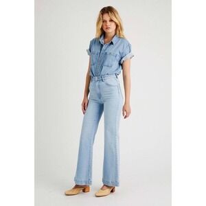 Rolla's Eastcoast Flare Jeans High Rise Light Wash Organic Cotton Size 25